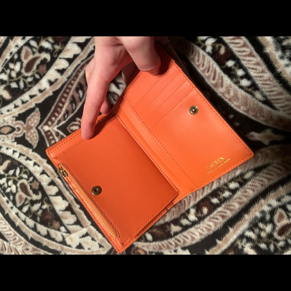 LRL Brown & Orange Leather Wallet - Picture 5 of 7